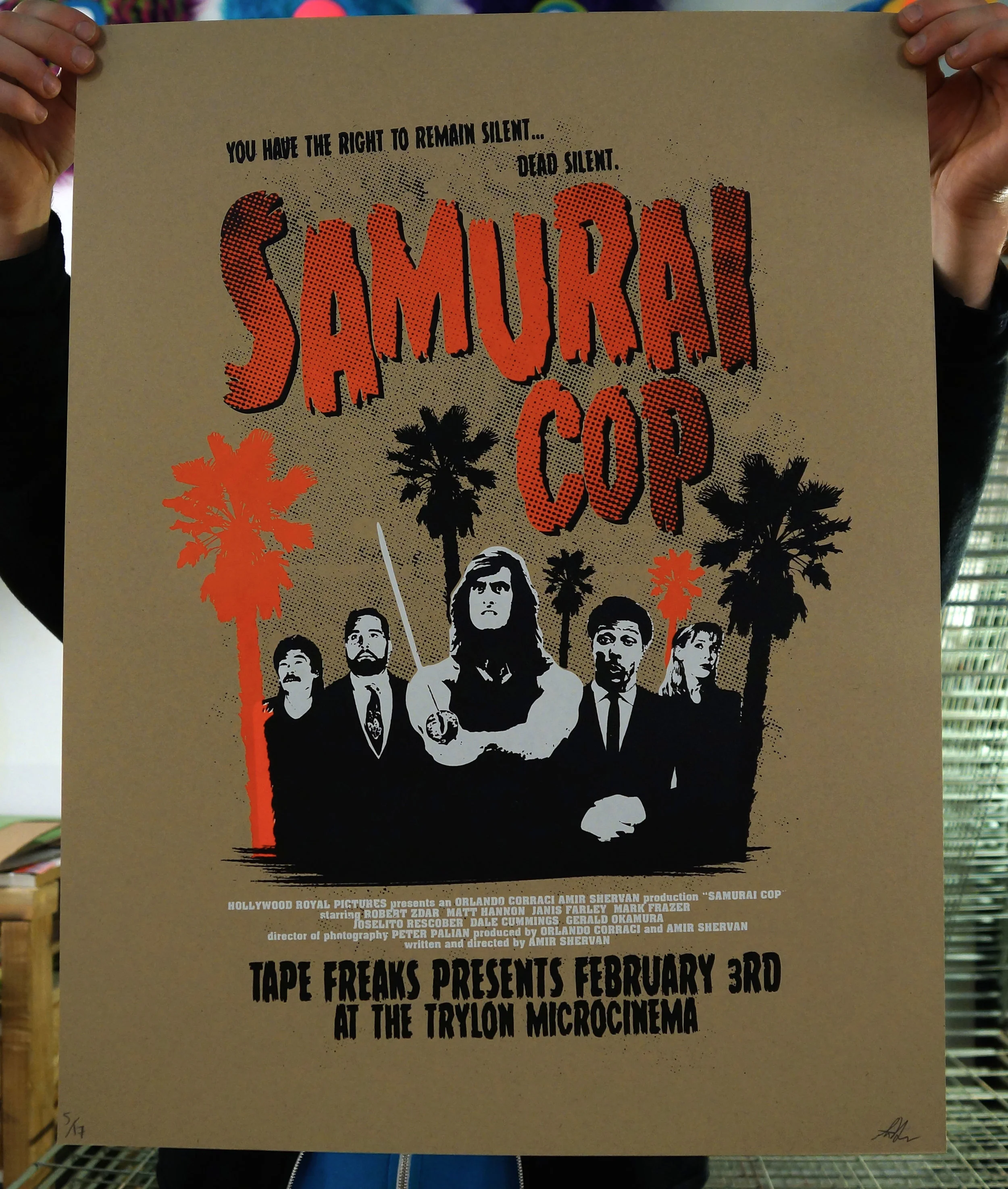 SAMURAI COP SCREENPRINT POSTER — TIM MONSTERS! -